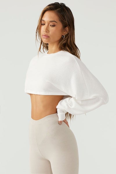 Ivory crop sale sweater